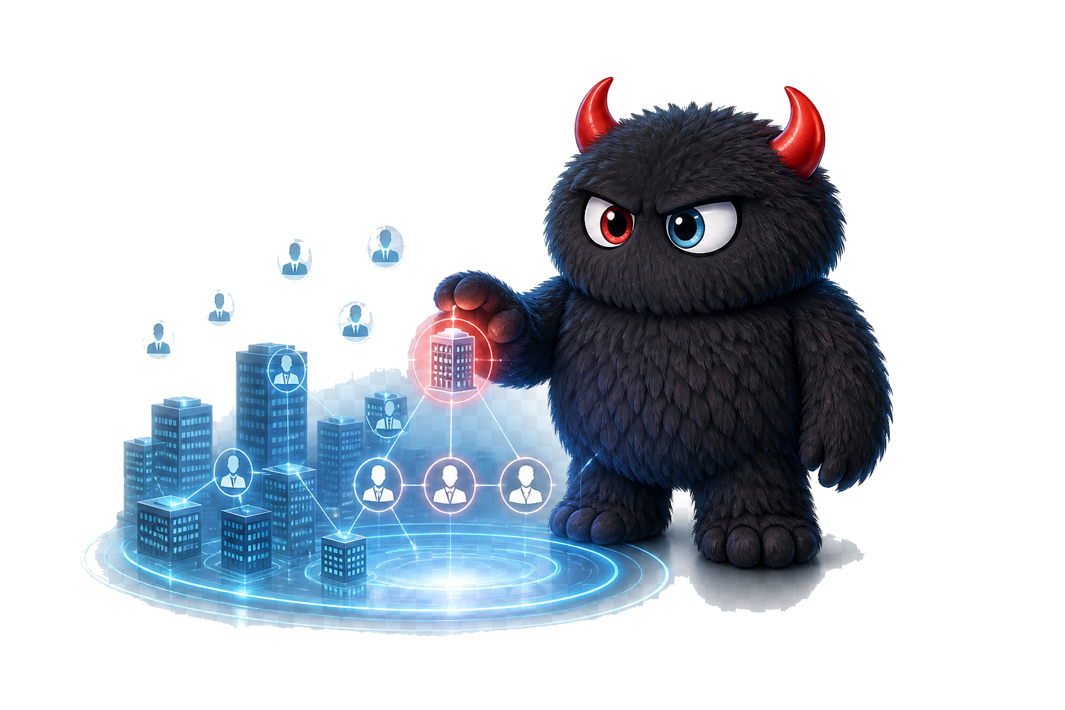 MMG monster identifying a high-intent company and its buying committee within an enterprise account map